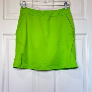 Polo Golf Knit Skort Womens Small Lime Green Pockets Pony Logo Pull On Summer